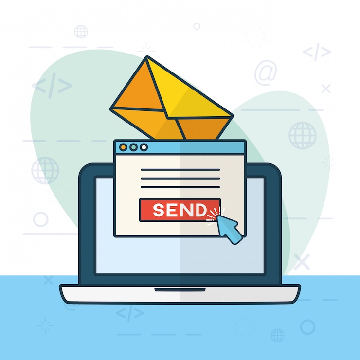 Vetor grátis conceito de envio de e-mail