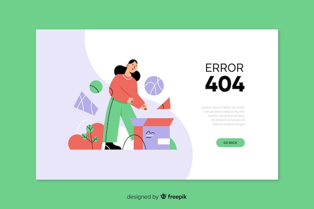 Vetor grátis conceito de erro 404 para a página de destino