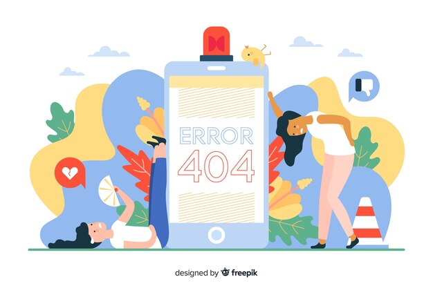 Conceito de erro 404 para a página de destino