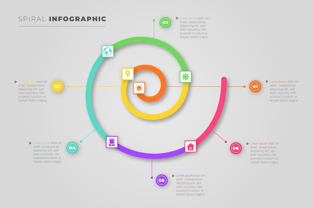 Vetor grátis conceito de espiral de infográficos