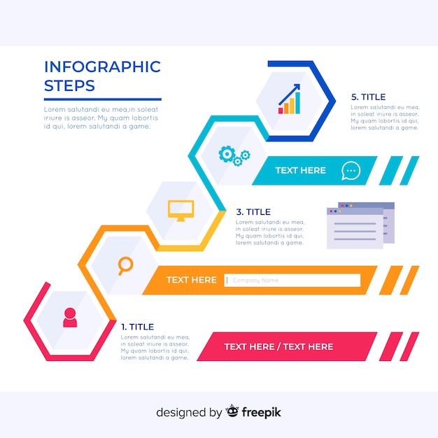 Conceito de etapas de infográfico