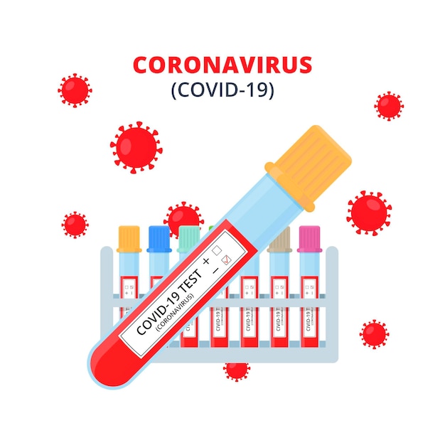 Conceito de exame de sangue de coronavírus