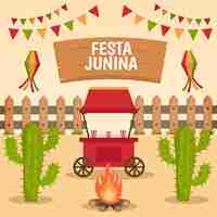 Vetor grátis conceito de festa junina de design plano