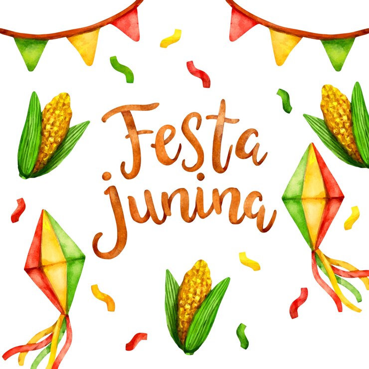 Vetor grátis conceito de festa junina em aquarela