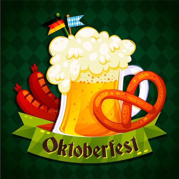 Conceito de festival plana oktoberfest