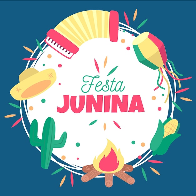 Vetor grátis conceito de fundo de festa junina