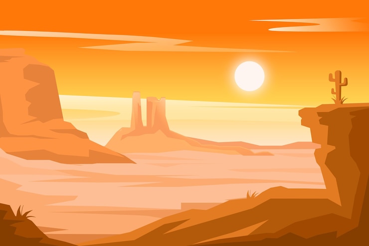 Vetor grátis conceito de fundo de paisagem do deserto