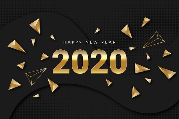 Vetor grátis conceito de fundo dourado ano novo 2020