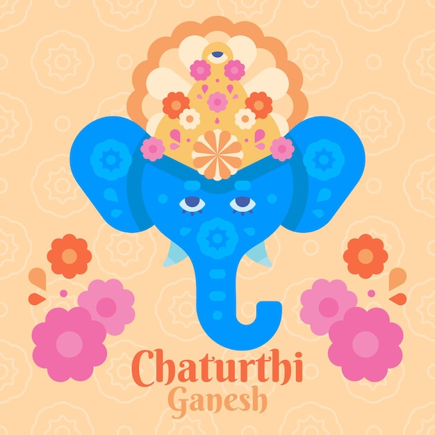 Conceito de ganesh chaturthi plana