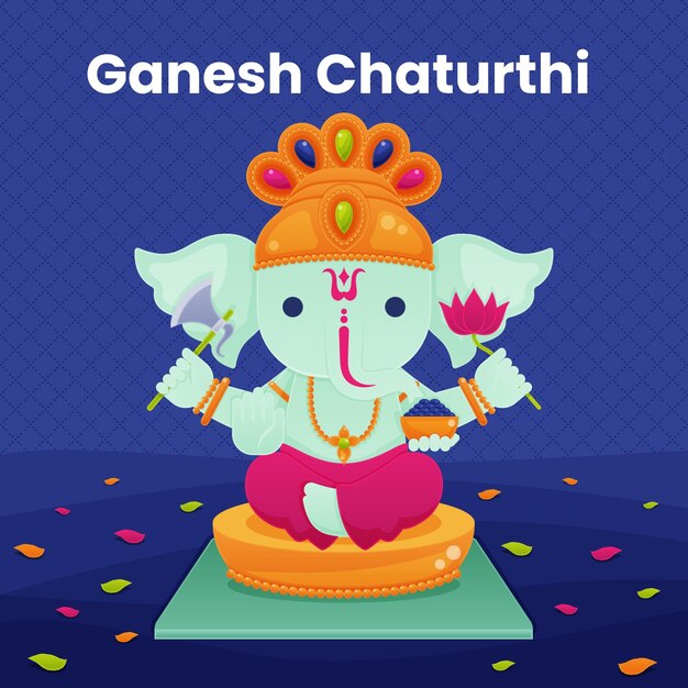 Conceito de ganesh chaturthi plana