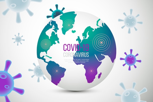 Vetor grátis conceito de globo de coronavírus