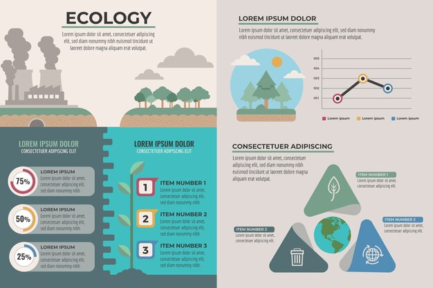 Conceito de gráficos de infográficos de ecologia