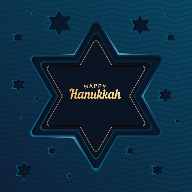 Conceito de hanukkah em estilo de papel