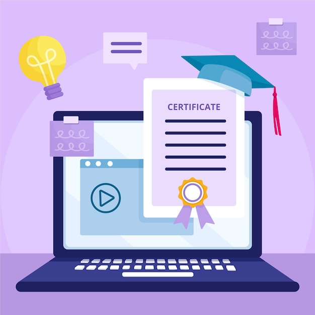 Conceito de ilustração de certificação on-line