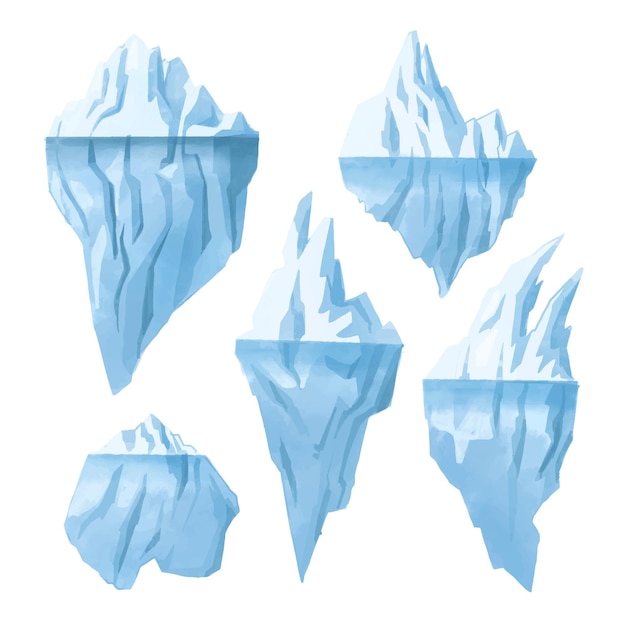 Conceito de ilustração de coleção de iceberg