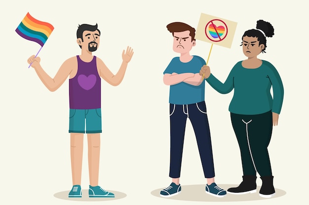 Vetor grátis conceito de ilustração de homofobia