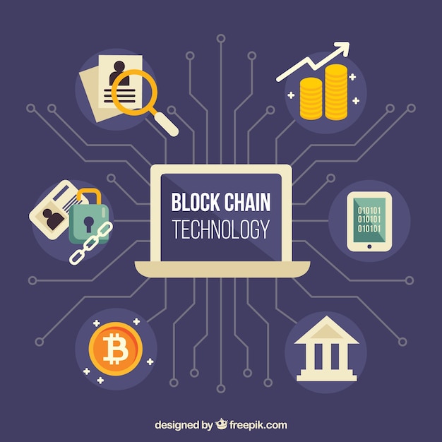 Conceito de infográfico blockchain