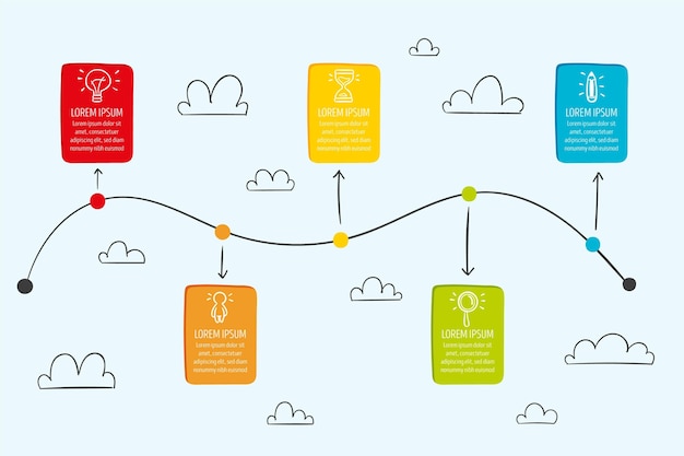 Vetor grátis conceito de infográfico de cronograma de negócios