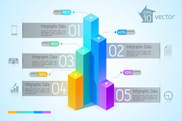 Conceito de infográfico de gráfico de negócios abstrato