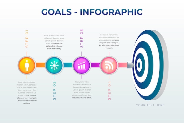 Conceito de infográfico de objetivos