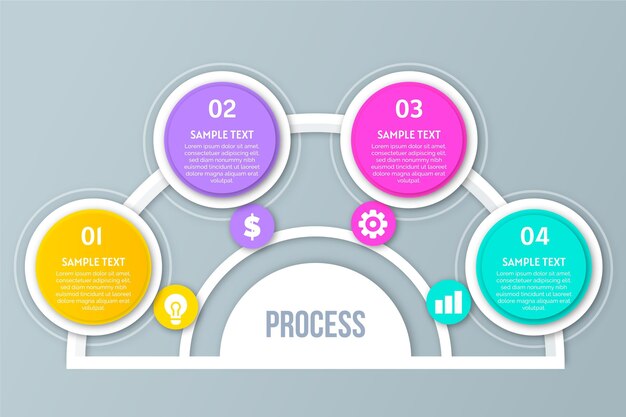 Conceito de infográfico de processo plano