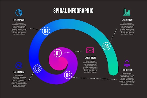 Vetor grátis conceito de infográfico espiral