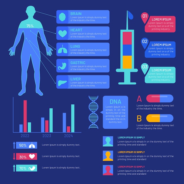 Vetor grátis conceito de infográfico médico