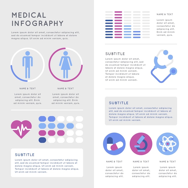 Vetor grátis conceito de infográfico médico