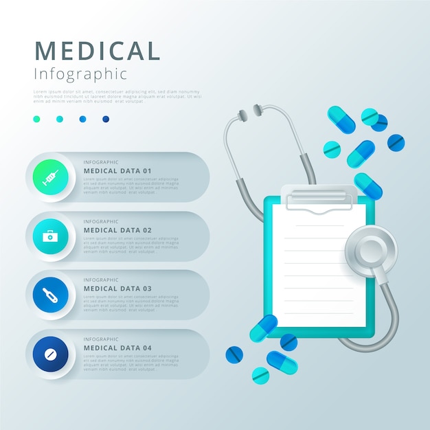 Vetor grátis conceito de infográfico médico