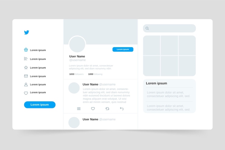 Vetor grátis conceito de interface do twitter