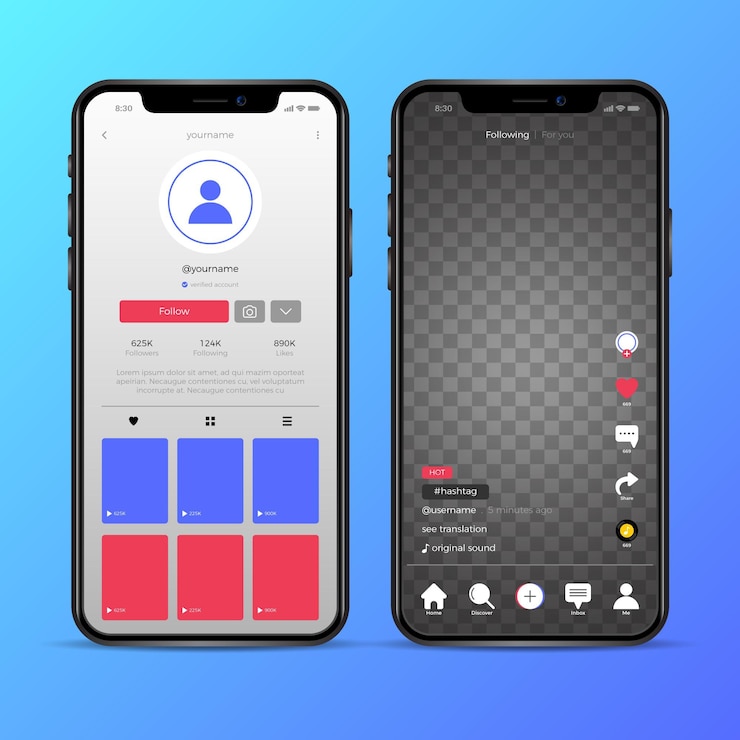 Vetor grátis conceito de interface tiktok
