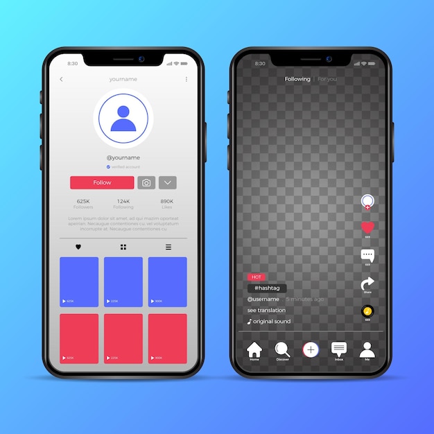 Conceito de interface Tiktok