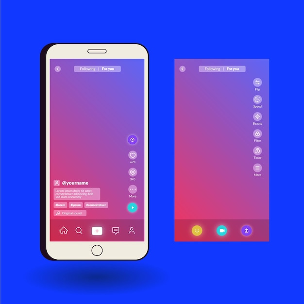 Vetor grátis conceito de interface tiktok