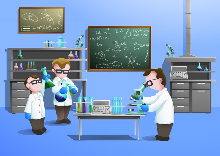 Vetor grátis conceito de laboratório químico