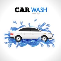 Vetor grátis conceito de lavagem de carro