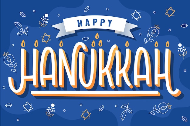 Vetor grátis conceito de letras de hanukkah