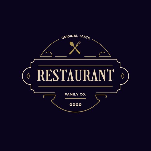 Conceito de logotipo de restaurante retrô