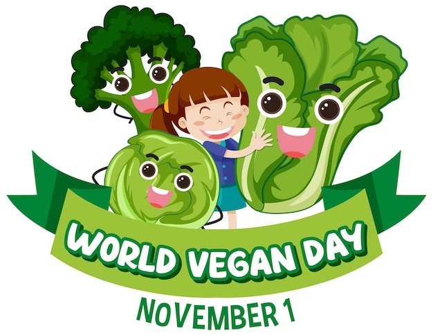 Conceito de logotipo do dia mundial do veganismo