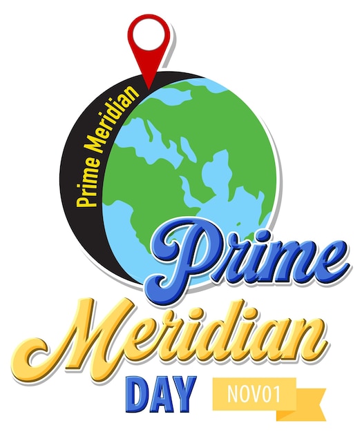 Vetor grátis conceito de logotipo do primeiro dia do meridiano