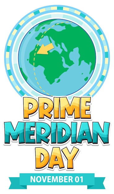 Vetor grátis conceito de logotipo do primeiro dia do meridiano