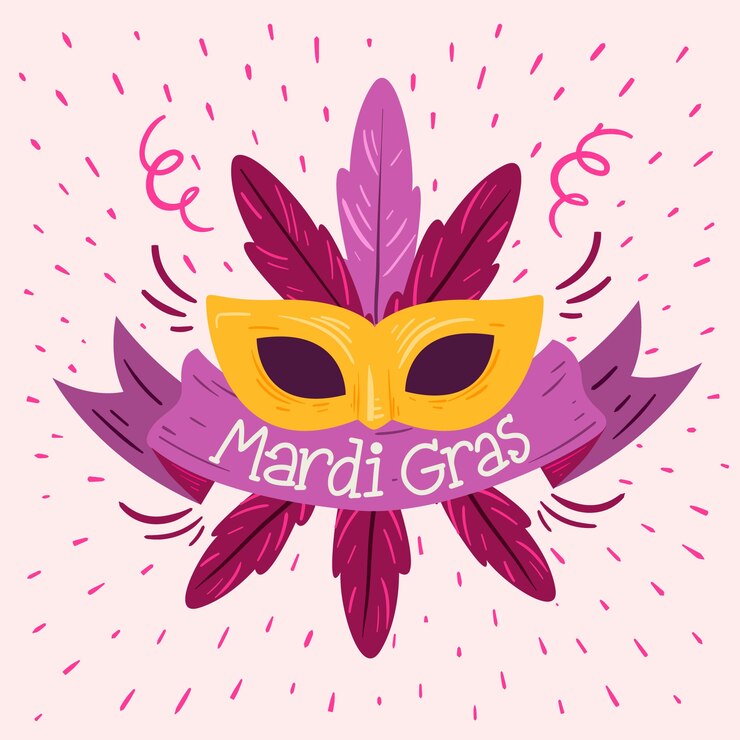 Vetor grátis conceito de mão desenhada mardi gras