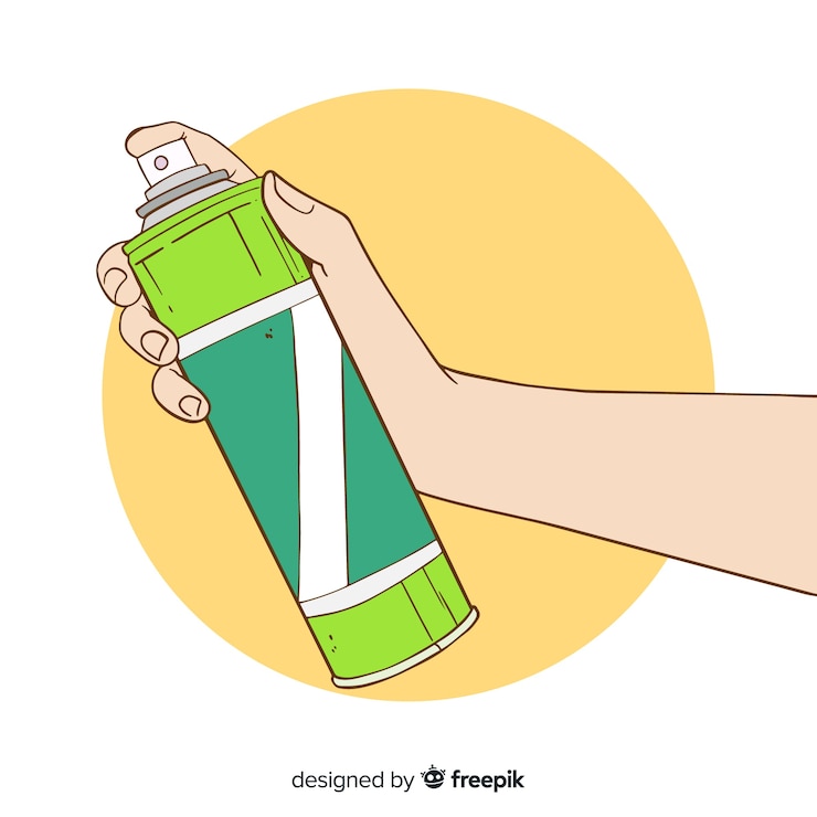Vetor grátis conceito de mão segurando o spray de mosquito