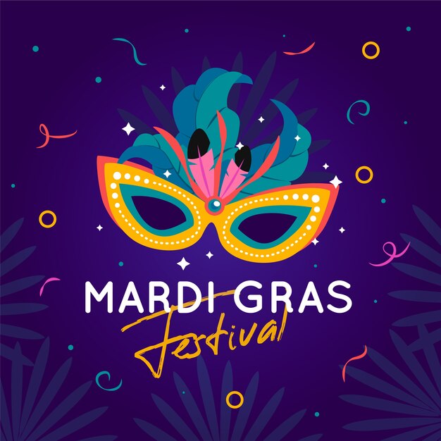 Conceito de mardi gras plana