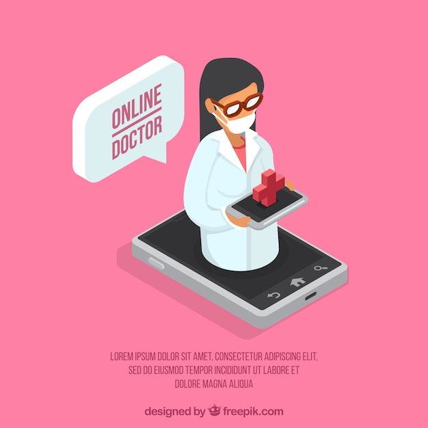 Conceito de médico on-line com smartphone