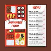 Vetor grátis conceito de menu de comida japonesa