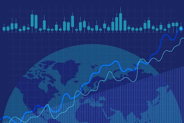 Conceito de mercado de ações de design plano desenhado à mão