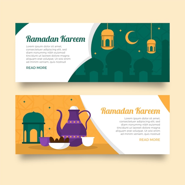 Conceito de modelo de banners do ramadã