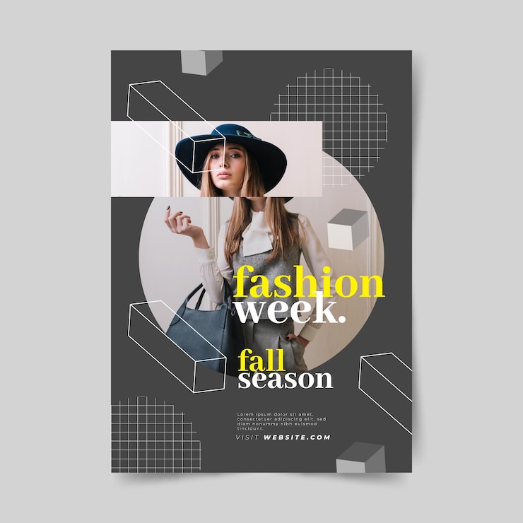 Vetor grátis conceito de modelo de cartaz de moda colorida