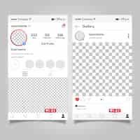 Vetor grátis conceito de modelo de interface de perfil do instagram