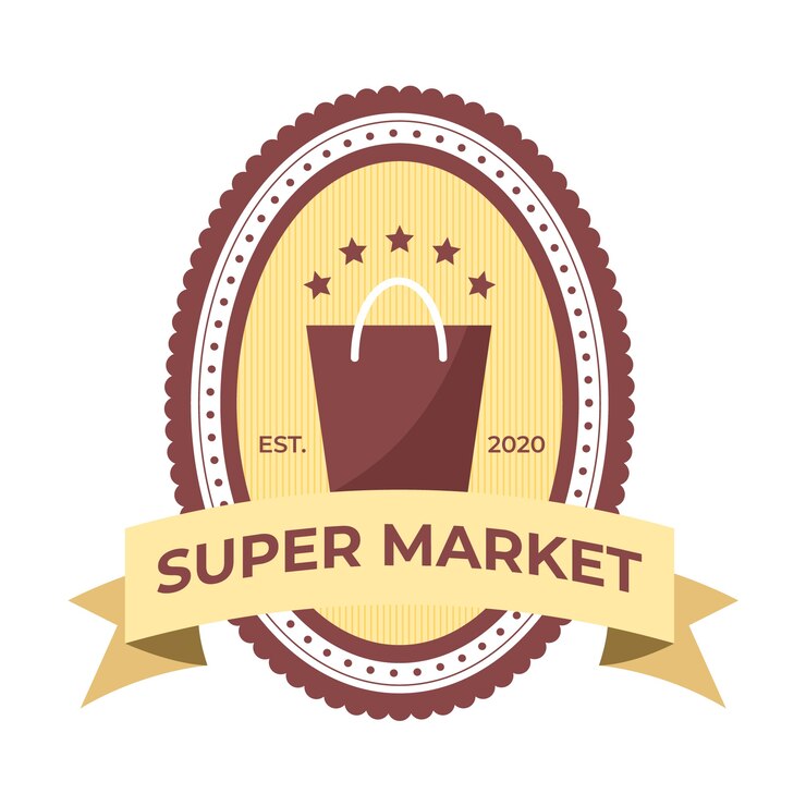 Vetor grátis conceito de modelo de logotipo de supermercado
